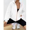 imageTrendy Queen Womens Zip Up Hoodies Fall Fashion Sweatshirt 2025 Clothes Y2K Cropped Jackets Cute Winter OutfitsWhite