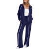 imageSAMPEEL 2 Piece Outfits for Women Lounge Sets Matching Sets Fall Fashion Clothing Travel Airport Vacation Clothes Pant SetsDark Blue
