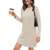 imageSAMPEEL Dresses for Women 2025 Casual Long Sleeve Cozy Tshirt Dress Fashion Fall OutfitsBeige