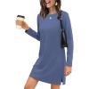 imageSAMPEEL Dresses for Women 2025 Casual Long Sleeve Cozy Tshirt Dress Fashion Fall OutfitsBlue