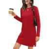 imageSAMPEEL Dresses for Women 2025 Casual Long Sleeve Cozy Tshirt Dress Fashion Fall OutfitsRed