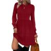 imageSAMPEEL Dresses for Women 2025 Long Sleeve Fall Fashion Casual Sweater Dress Trendy OutiftsBurgundy