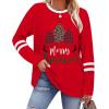 imageSampeel Long Sleeve Shirts for Women Color Block Casual Tops Fall Outfits 2025 Basic Tees Trendy Clothes14 Christmas Red