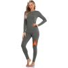 imageSampeel Thermal Underwear for Women Long Johns with Fleece Lined Long Sleeve Shirt Legging Lounge Set Cold Weather Top BottomGrey