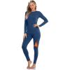 imageSampeel Thermal Underwear for Women Long Johns with Fleece Lined Long Sleeve Shirt Legging Lounge Set Cold Weather Top BottomNavy