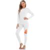 imageSampeel Thermal Underwear for Women Long Johns with Fleece Lined Long Sleeve Shirt Legging Lounge Set Cold Weather Top BottomWhite