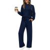 imageSampeel Two Piece Sets for Women Mock Neck Matching Sets Loungewear Fall Clothes Travel Outfits Fashion 2025 XS2XL01dark Blue