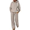imageTrendy Queen 2 Piece Lounge Sweat Sets Plus Size Fall Fashion Matching Sweatsuits Wide Leg Pants Travel Outfit Winter ClothesCoffeegrey