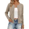 imageTrendy Queen Womens Cardigan Sweaters Lightweight Crew Neck Outfits Fall Fashion 2025 ClothingBrown