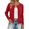 imageTrendy Queen Womens Cardigan Sweaters Lightweight Crew Neck Outfits Fall Fashion 2025 ClothingRed