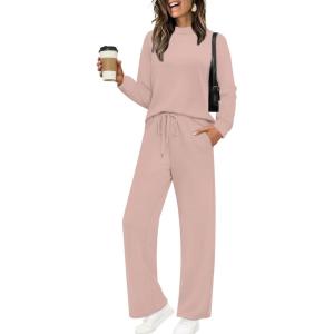 imageSampeel Two Piece Sets for Women Mock Neck Matching Sets Loungewear Fall Clothes Travel Outfits Fashion 2025 XS2XL03pink