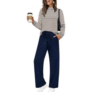 imageSampeel Two Piece Sets for Women Mock Neck Matching Sets Loungewear Fall Clothes Travel Outfits Fashion 2025 XS2XL07blue Beige Striped