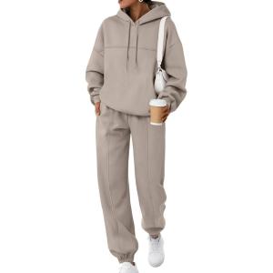 imageTrendy Queen Womens Sweatsuits 2 Piece Outfits Lounge Sweat Sets Oversized Hoodies and Baggy Sweatpants Travel TracksuitCoffeegery