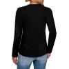 imageSAMPEEL Long Sleeve Shirts for Women Ruched Fall Tops Crew Neck T Shirts Fashion Clothing 2025All Black