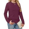 imageSAMPEEL Long Sleeve Shirts for Women Ruched Fall Tops Crew Neck T Shirts Fashion Clothing 2025Purple