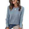 imageSAMPEEL Sweatshirt for Women Long Sleeve Shirts Crewneck Sweaters Fall Fashion Outfits 2025 Trendy Tunic Tops Plus SizeBlue