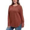 imageSAMPEEL Sweatshirt for Women Long Sleeve Shirts Crewneck Sweaters Fall Fashion Outfits 2025 Trendy Tunic Tops Plus SizeCaramel