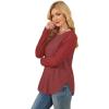 imageSAMPEEL Sweatshirt for Women Long Sleeve Shirts Crewneck Sweaters Fall Fashion Outfits 2025 Trendy Tunic Tops Plus SizeRed