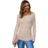imageSAMPEEL Womens Long Sleeve Henley Shirts Slim Fit Tops 2025 Casual Fashion Outfits Basic Trendy TShirts Soft ClothingBeige