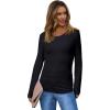 imageSAMPEEL Womens Long Sleeve Henley Shirts Slim Fit Tops 2025 Casual Fashion Outfits Basic Trendy TShirts Soft ClothingBlack