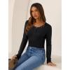 imageSAMPEEL Womens Long Sleeve Henley Shirts Slim Fit Tops 2025 Casual Fashion Outfits Basic Trendy TShirts Soft ClothingBlack