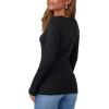 imageSAMPEEL Womens Long Sleeve Henley Shirts Slim Fit Tops 2025 Casual Fashion Outfits Basic Trendy TShirts Soft ClothingBlack