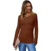 imageSAMPEEL Womens Long Sleeve Henley Shirts Slim Fit Tops 2025 Casual Fashion Outfits Basic Trendy TShirts Soft ClothingCaramel