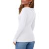 imageSAMPEEL Womens Long Sleeve Henley Shirts Slim Fit Tops 2025 Casual Fashion Outfits Basic Trendy TShirts Soft ClothingClassic White