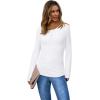 imageSAMPEEL Womens Long Sleeve Henley Shirts Slim Fit Tops 2025 Casual Fashion Outfits Basic Trendy TShirts Soft ClothingClassic White