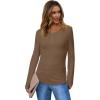 imageSAMPEEL Womens Long Sleeve Henley Shirts Slim Fit Tops 2025 Casual Fashion Outfits Basic Trendy TShirts Soft ClothingCoffee