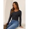 imageSAMPEEL Womens Long Sleeve Henley Shirts Slim Fit Tops 2025 Casual Fashion Outfits Basic Trendy TShirts Soft ClothingGrey
