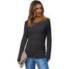 imageSAMPEEL Womens Long Sleeve Henley Shirts Slim Fit Tops 2025 Casual Fashion Outfits Basic Trendy TShirts Soft ClothingGrey