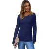 imageSAMPEEL Womens Long Sleeve Henley Shirts Slim Fit Tops 2025 Casual Fashion Outfits Basic Trendy TShirts Soft ClothingNavy Blue