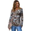 imageSAMPEEL Womens Long Sleeve Henley Shirts Slim Fit Tops 2025 Casual Fashion Outfits Basic Trendy TShirts Soft ClothingPatternfloral