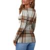 imageSAMPEEL Womens Long Sleeve Henley Shirts Slim Fit Tops 2025 Casual Fashion Outfits Basic Trendy TShirts Soft ClothingPatternplaid
