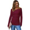 imageSAMPEEL Womens Long Sleeve Henley Shirts Slim Fit Tops 2025 Casual Fashion Outfits Basic Trendy TShirts Soft ClothingWine Red