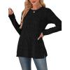imageSAMPEEL Womens Sweaters Crewneck Long Sleeve Shirts with Pockets Fall Outfits 2025 Fashion Winter Clothing Side SlitBlack