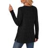 imageSAMPEEL Womens Sweaters Crewneck Long Sleeve Shirts with Pockets Fall Outfits 2025 Fashion Winter Clothing Side SlitBlack