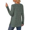 imageSAMPEEL Womens Sweaters Crewneck Long Sleeve Shirts with Pockets Fall Outfits 2025 Fashion Winter Clothing Side SlitClassic Green