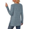 imageSAMPEEL Womens Sweaters Crewneck Long Sleeve Shirts with Pockets Fall Outfits 2025 Fashion Winter Clothing Side SlitEarth Blue