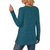 imageSAMPEEL Womens Sweaters Crewneck Long Sleeve Shirts with Pockets Fall Outfits 2025 Fashion Winter Clothing Side SlitPretty Blue