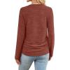 imageSAMPEEL Womens Sweaters Long Sleeve Shirts Fall Fashion 2025 Trendy Tops Ruched Outfits Winter ClothingAll Caramel