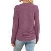 imageSAMPEEL Womens Sweaters Long Sleeve Shirts Fall Fashion 2025 Trendy Tops Ruched Outfits Winter ClothingClassic Purple