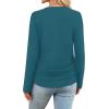 imageSAMPEEL Womens Sweaters Long Sleeve Shirts Fall Fashion 2025 Trendy Tops Ruched Outfits Winter ClothingPeacock Blue