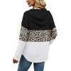 imageSampeel Hoodies for Women Trendy Fall Fashion 2025 V Neck Oversized Sweatshirt Plus Size Tops ClothesBlack and White Leopard Print