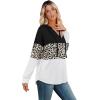 imageSampeel Hoodies for Women Trendy Fall Fashion 2025 V Neck Oversized Sweatshirt Plus Size Tops ClothesBlack and White Leopard Print