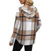 imageSampeel Hoodies for Women Trendy Fall Fashion 2025 V Neck Oversized Sweatshirt Plus Size Tops ClothesBrown Plaid