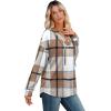 imageSampeel Hoodies for Women Trendy Fall Fashion 2025 V Neck Oversized Sweatshirt Plus Size Tops ClothesBrown Plaid
