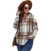 imageSampeel Hoodies for Women Trendy Fall Fashion 2025 V Neck Oversized Sweatshirt Plus Size Tops ClothesBrown Plaid