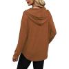 imageSampeel Hoodies for Women Trendy Fall Fashion 2025 V Neck Oversized Sweatshirt Plus Size Tops ClothesCaramel